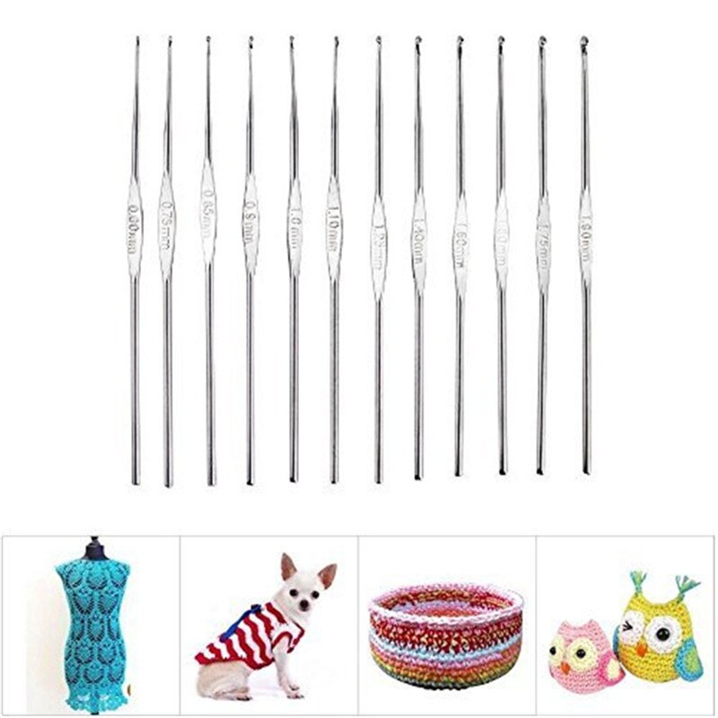 KOKNIT Knitting Needles Hooks Set 14pcs Straight Knitting Needles 12pcs Small Lace Crochet Hook Needles Sewing Kit with Cute Bag