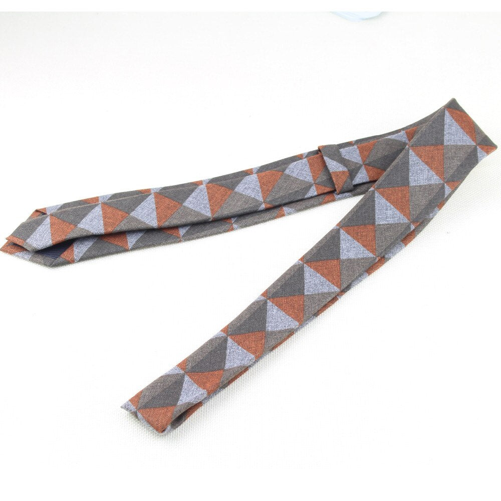 Fashion Men's Colourful Tie Cotton Formal Ties Necktie Narrow Slim Skinny Cravate Narrow Thick Neckties