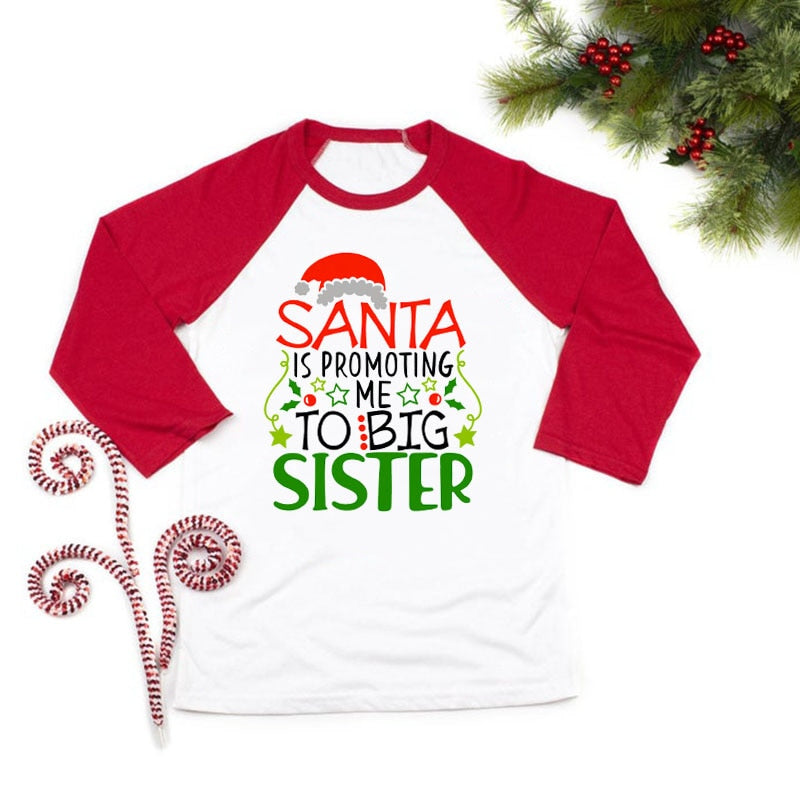 Christmas Pregnancy Announcement Shirt Promoted To Big Sister Shirts Pregnancy Announcement Tee Soon To Be Big Sister Shirt