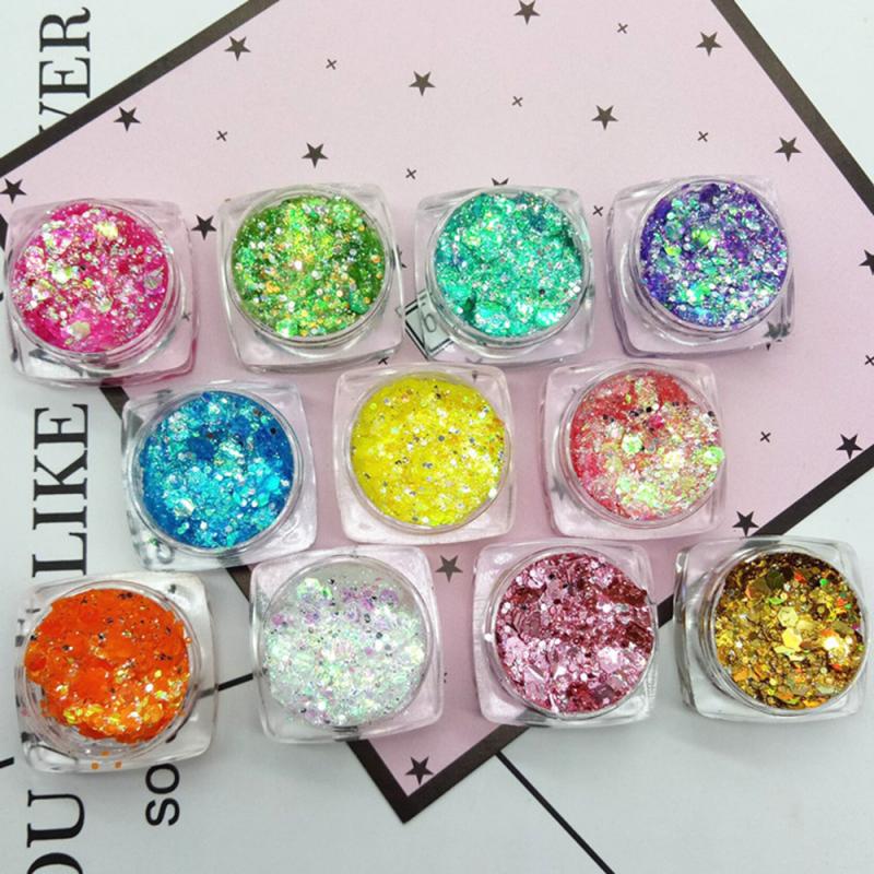 18Colors Diamond Sequins Eyeshadow Lasting Shimmer Glitter Mermaid Sequins Gel Highlighter Makeup Festival Party Cosmetics TSLM1