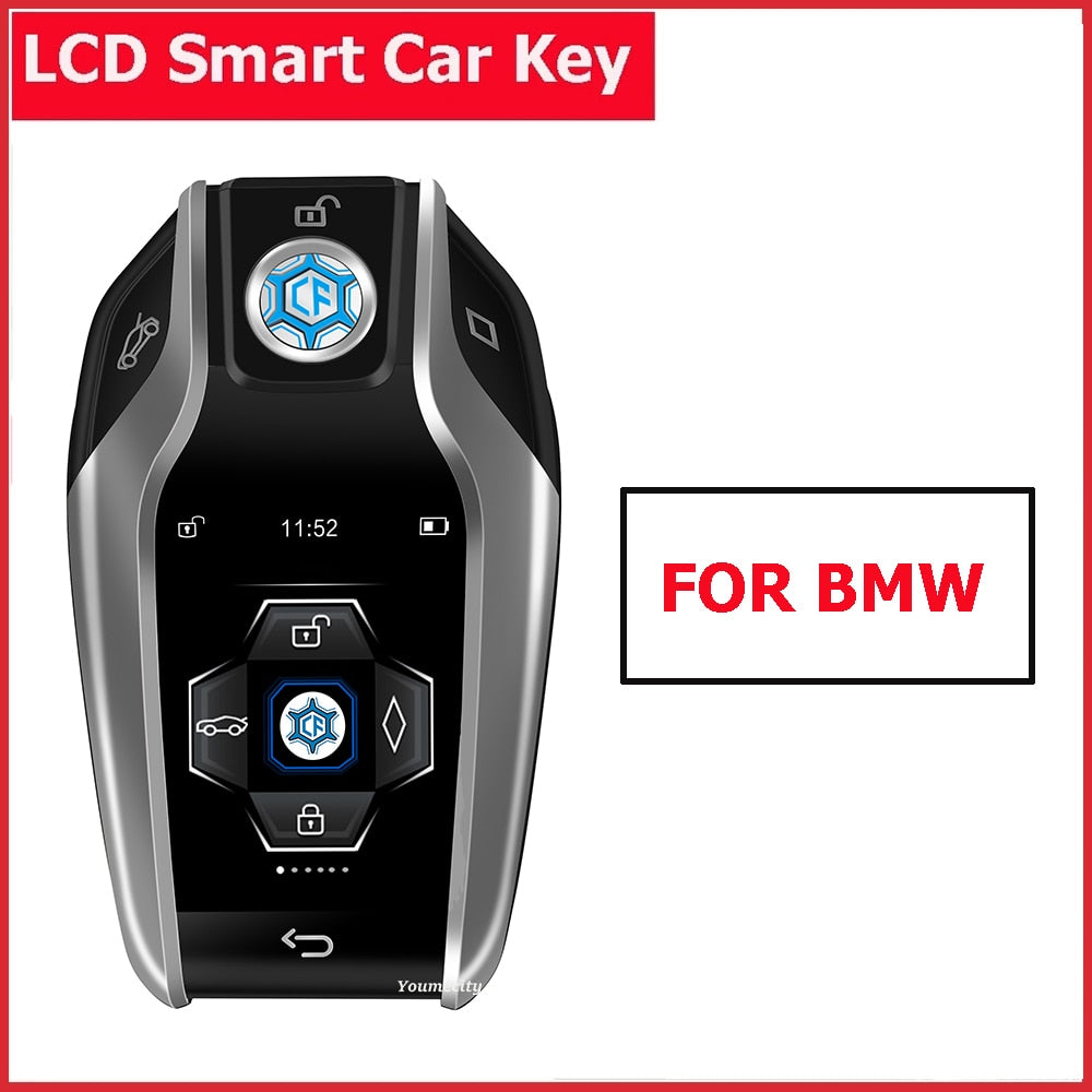 Smart LCD Touch Car Key Auto Remote Central Kit Door Lock Locking Vehicle Comfortable Entry System With Car Case Cover For BMW